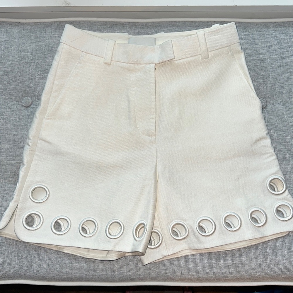 3.1 Phillip Lim White Cutout Detail Shorts